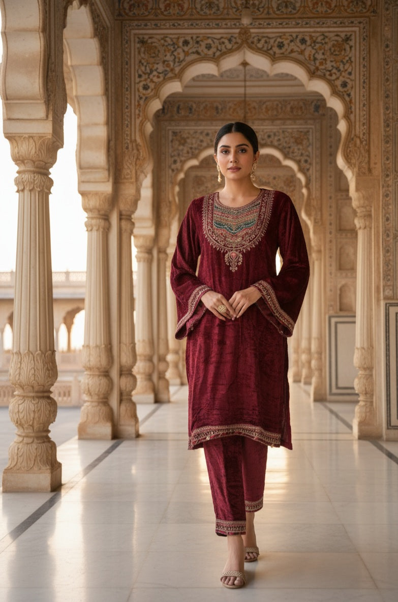 Velvet Co-ord Set for Women