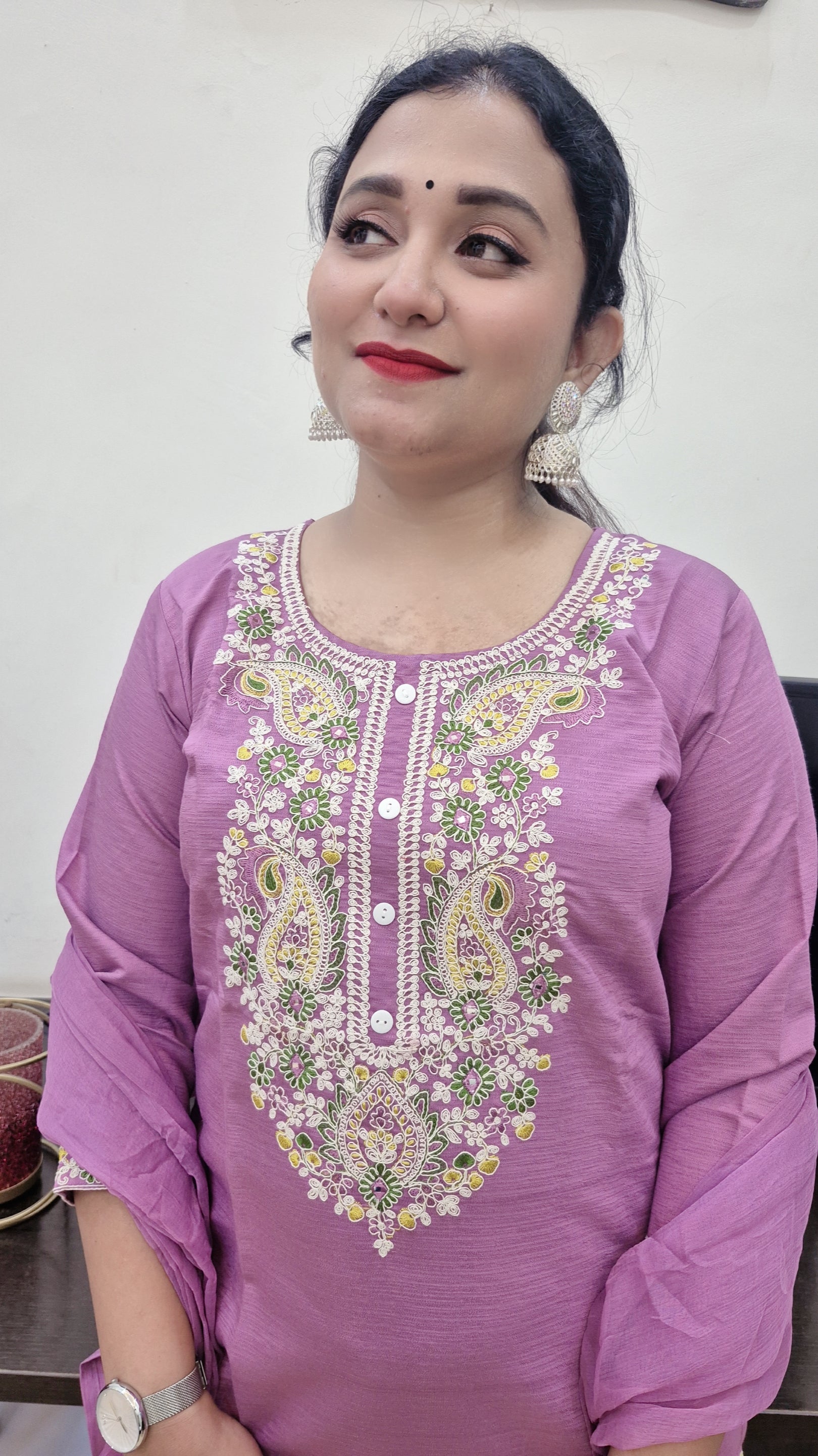 Women Floral Embroidered Regular Kurta with Trouser & With Dupatta