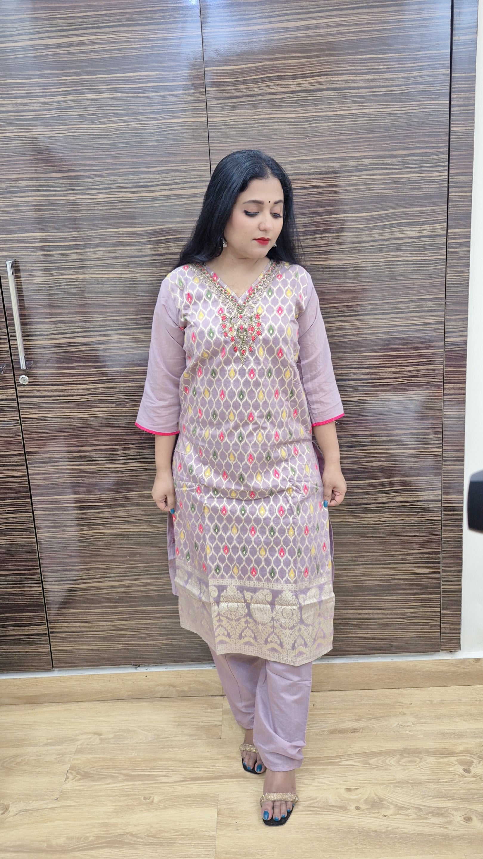 Ethnic Motifs Regular Kurta with Trousers & Dupatta