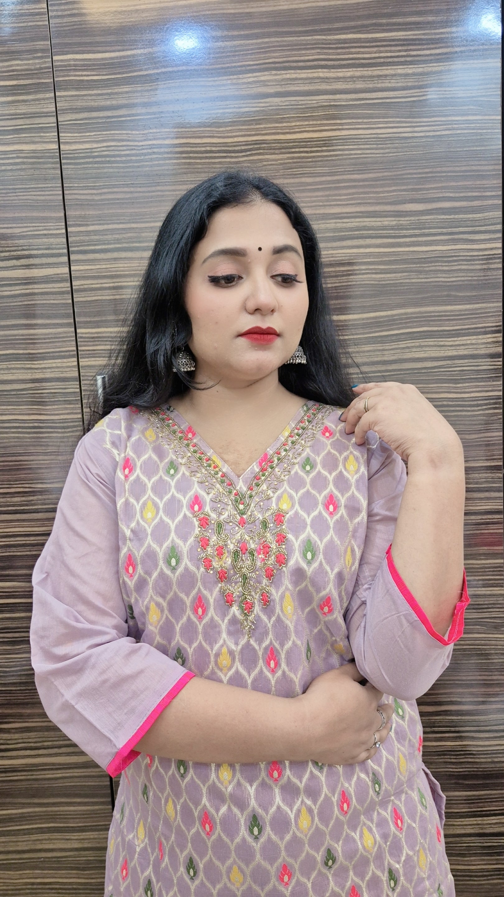 Ethnic Motifs Regular Kurta with Trousers & Dupatta