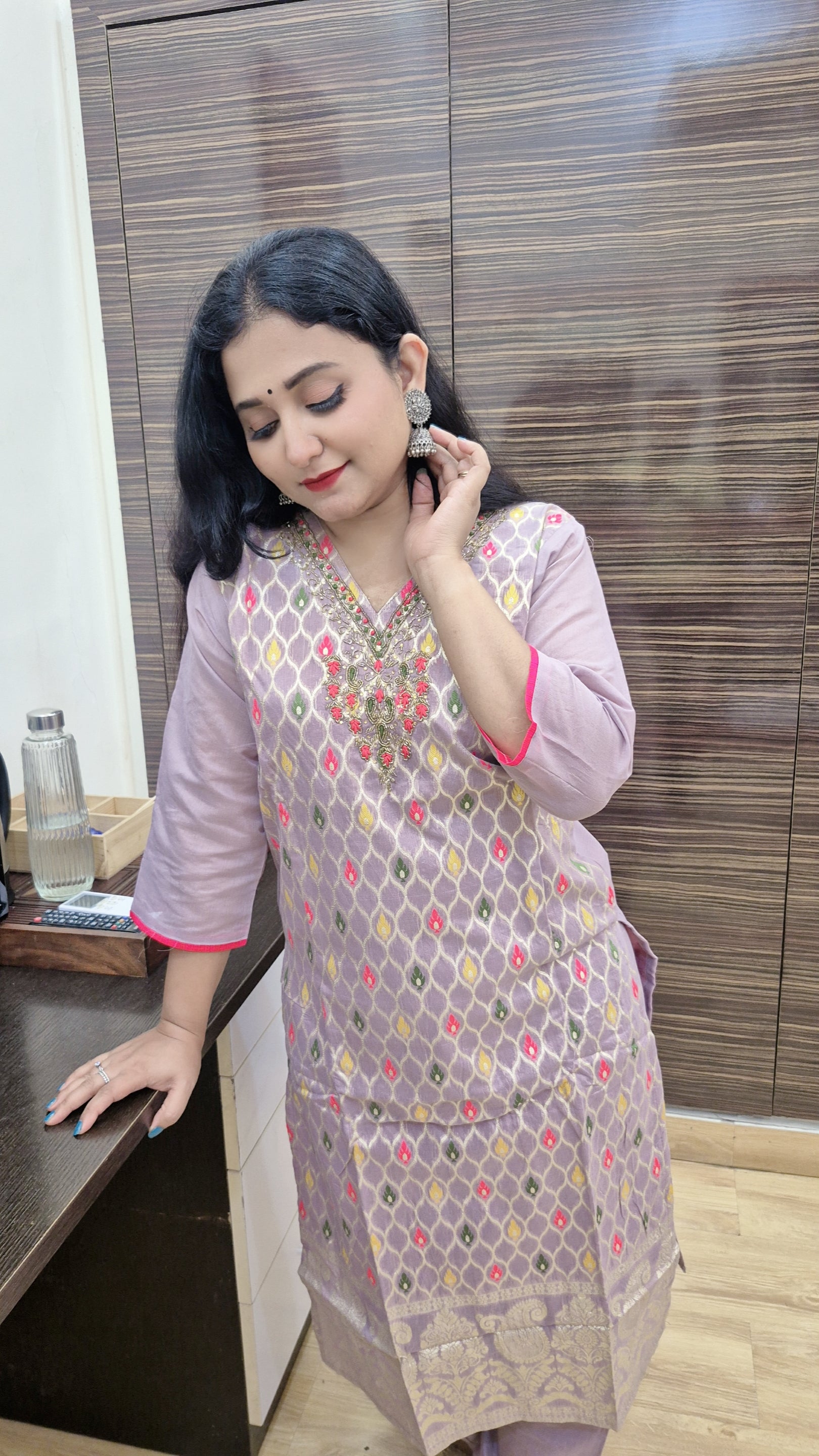 Ethnic Motifs Regular Kurta with Trousers & Dupatta