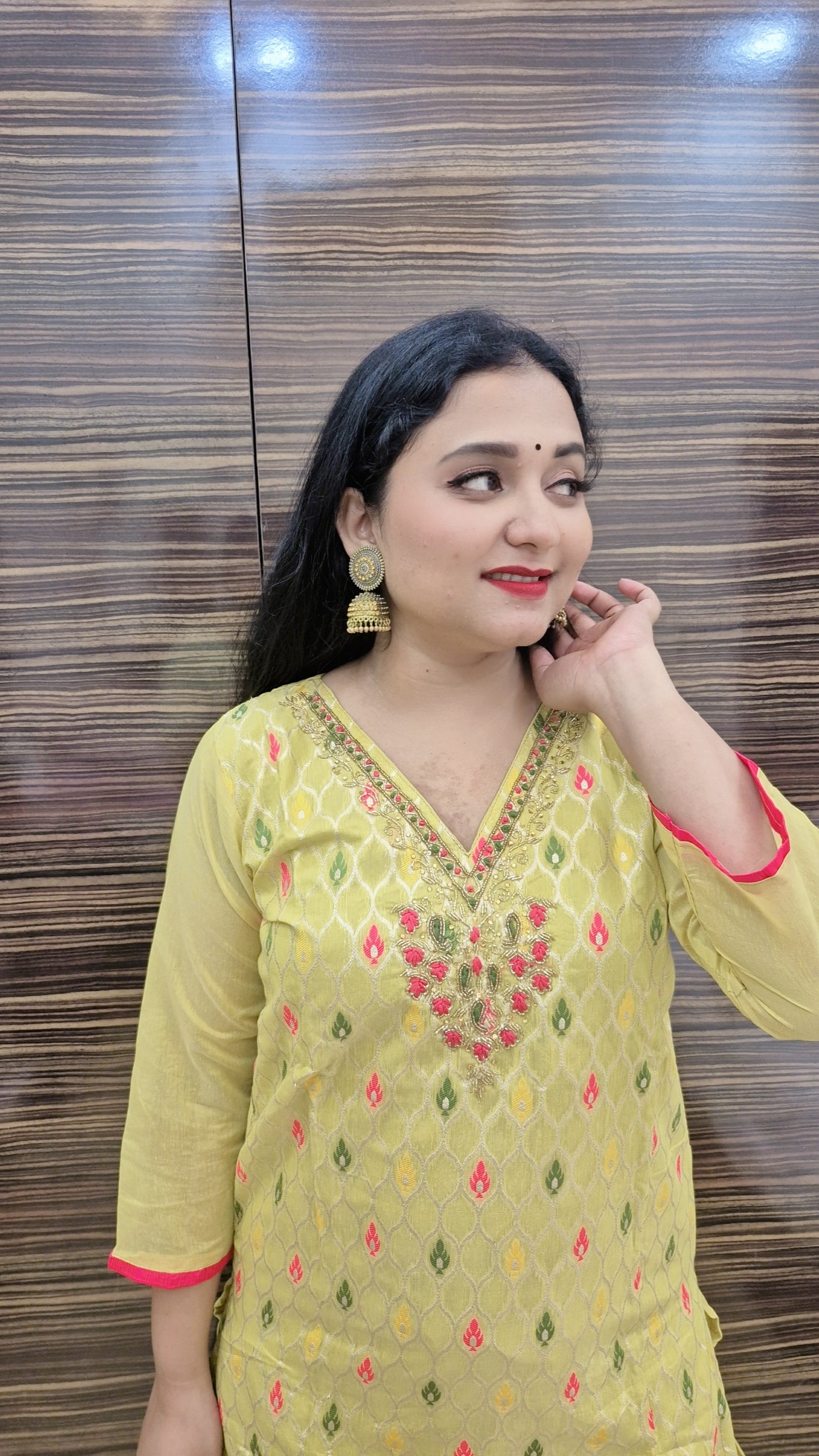 Ethnic Motifs Regular Kurta with Trousers & Dupatta