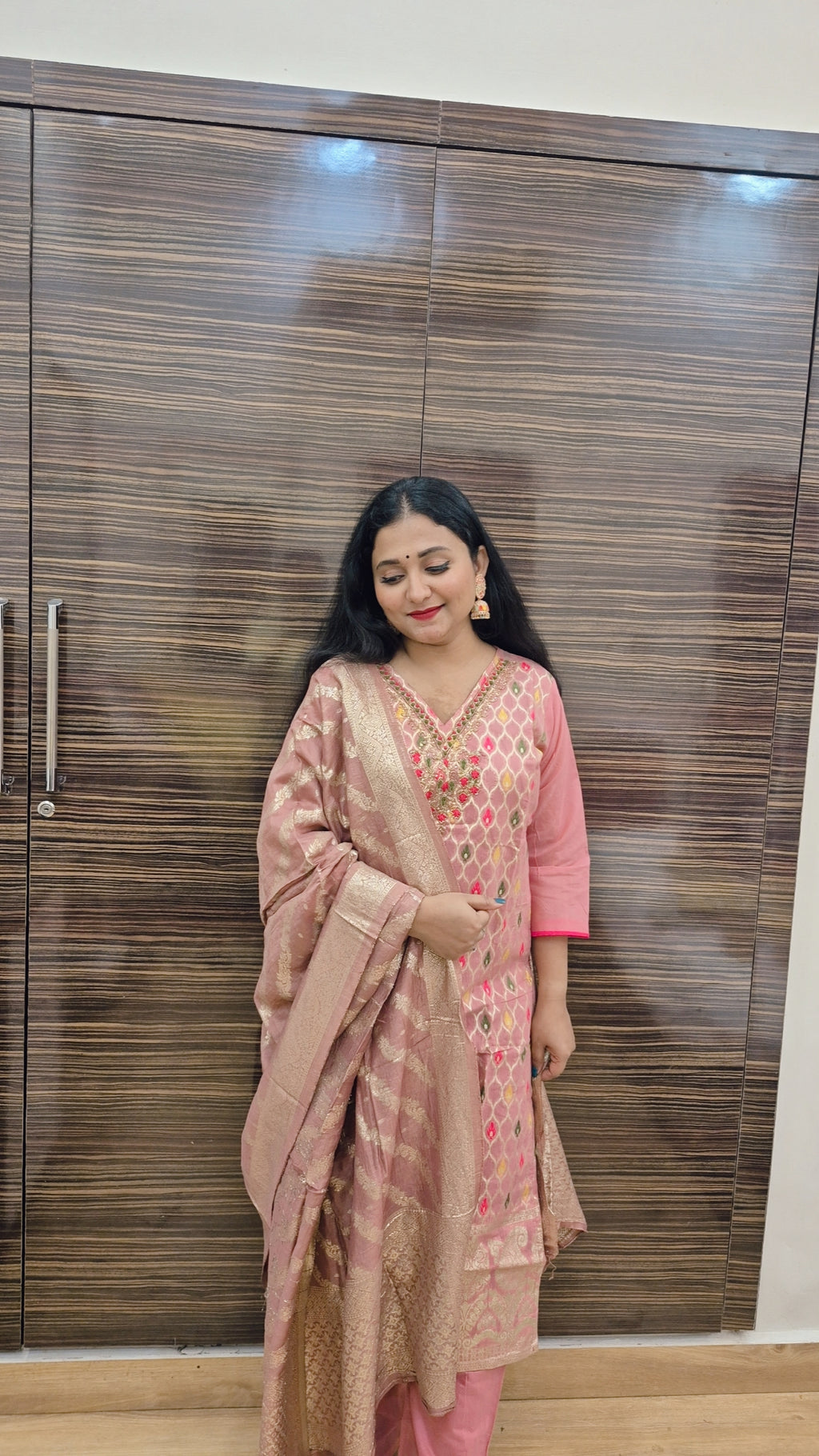 Ethnic Motifs Regular Kurta with Trousers & Dupatta
