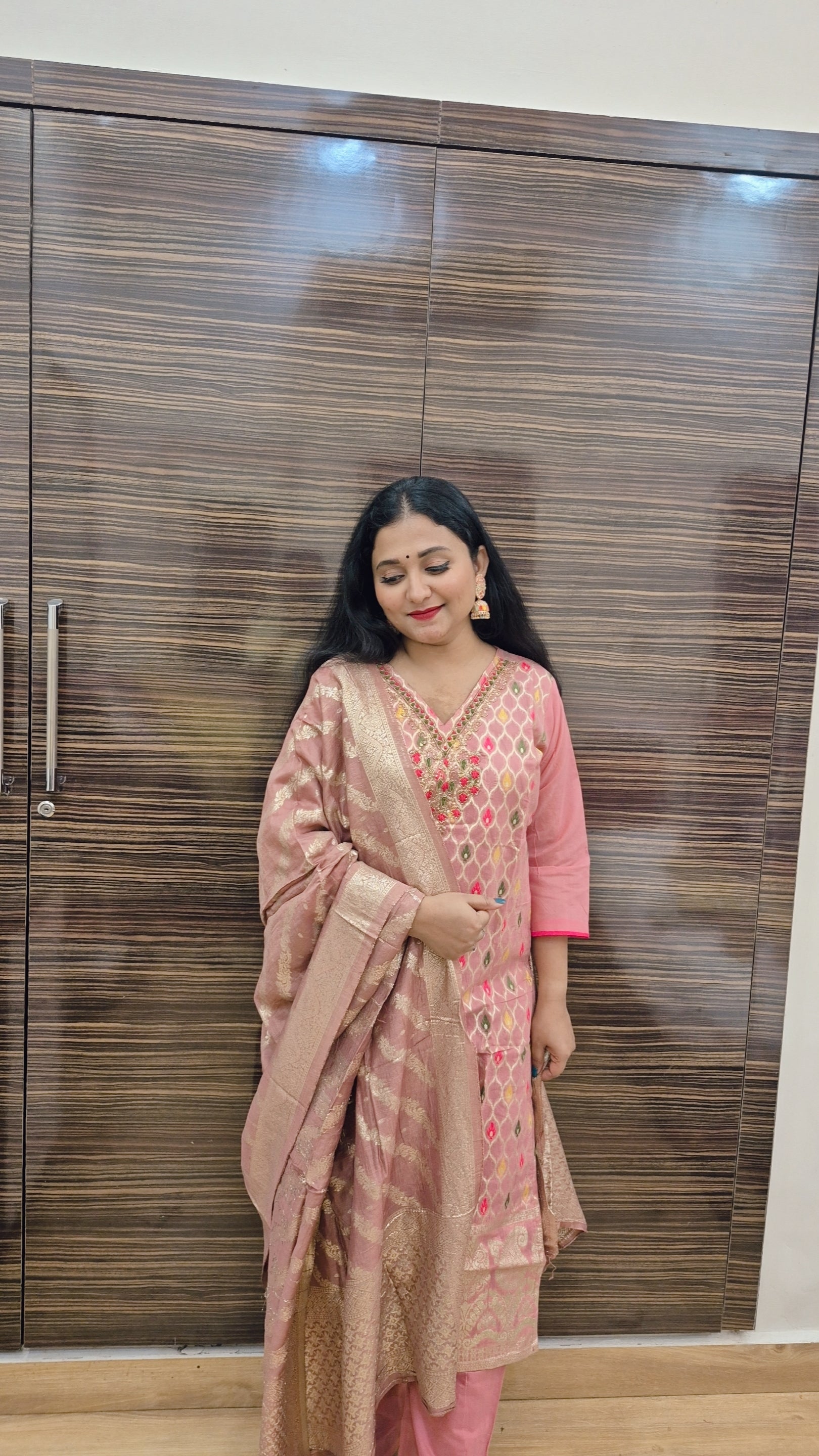 Ethnic Motifs Regular Kurta with Trousers & Dupatta