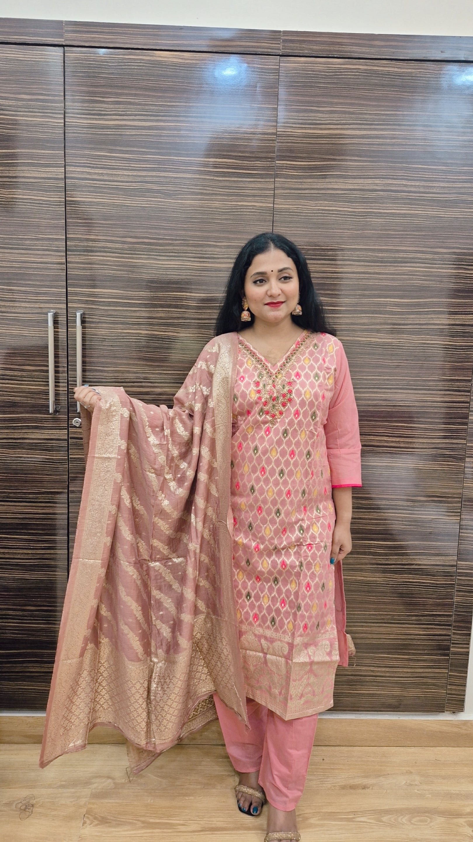 Ethnic Motifs Regular Kurta with Trousers & Dupatta