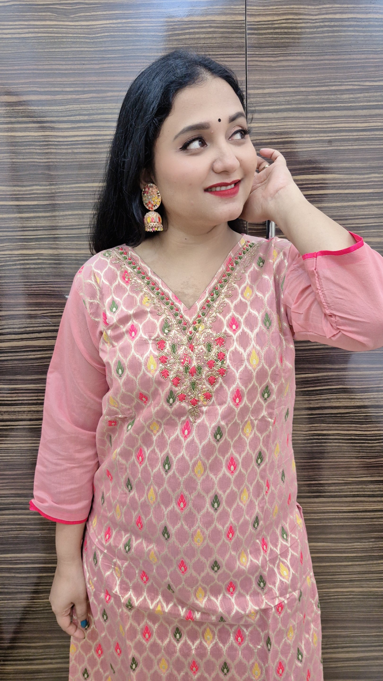 Ethnic Motifs Regular Kurta with Trousers & Dupatta