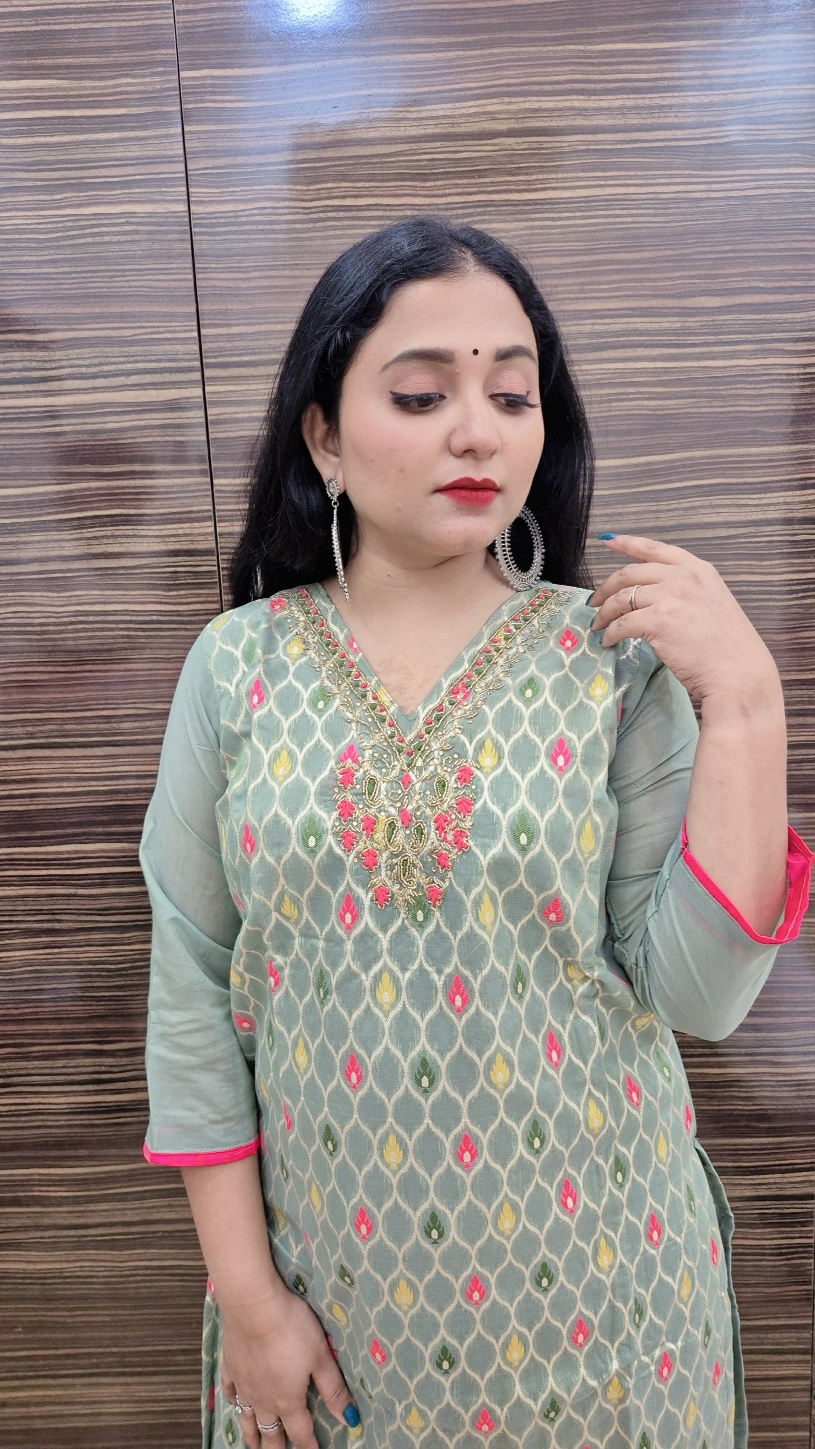 Ethnic Motifs Regular Kurta with Trousers & Dupatta