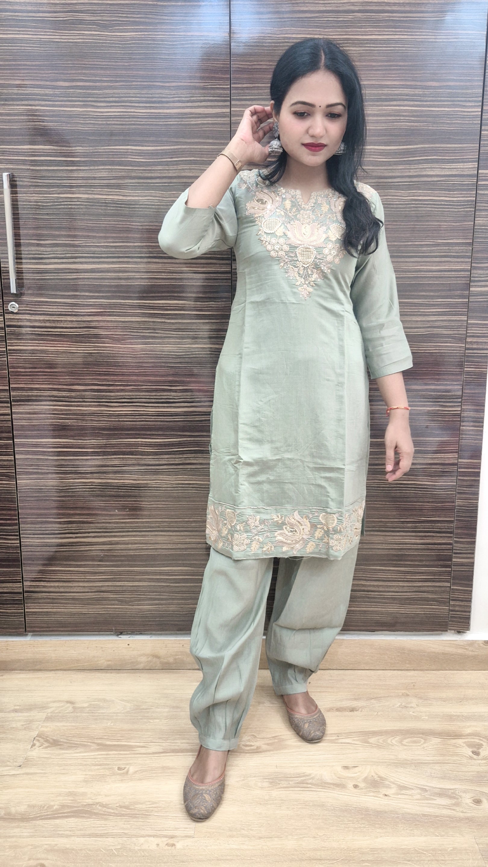 Pakistani Style Kurti with Salwar And Dupatta