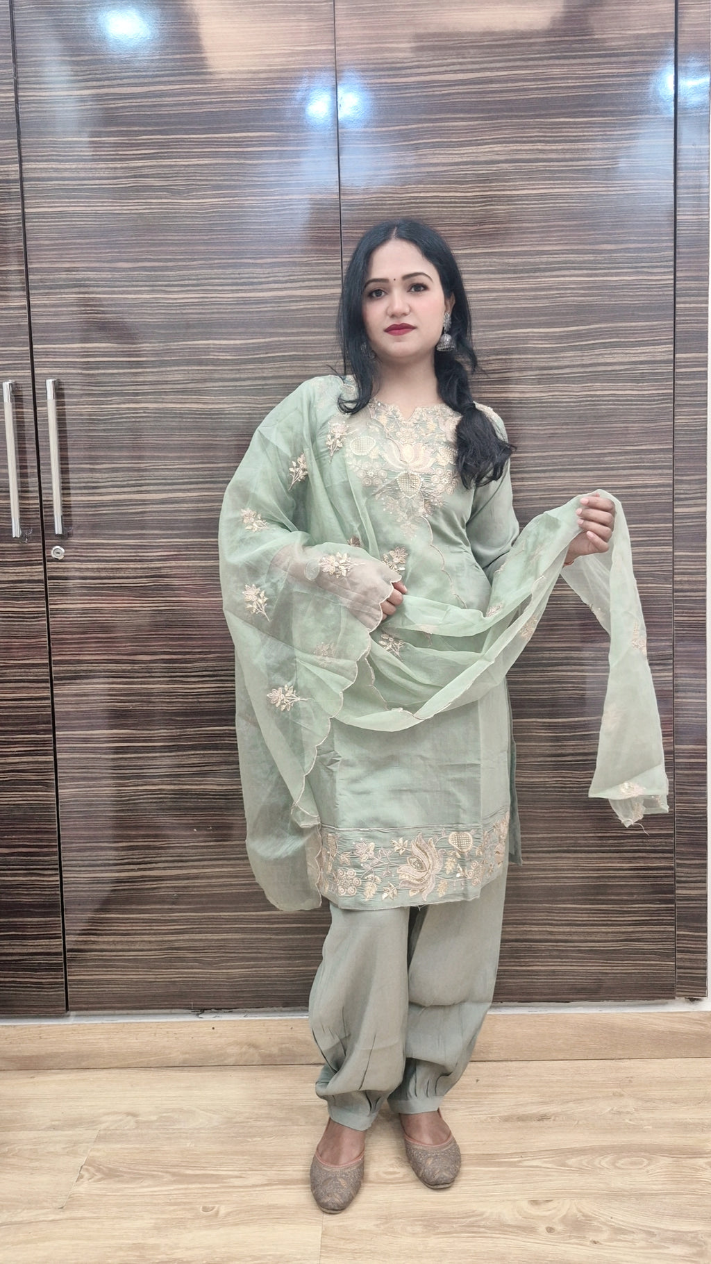 Pakistani Style Kurti with Salwar And Dupatta