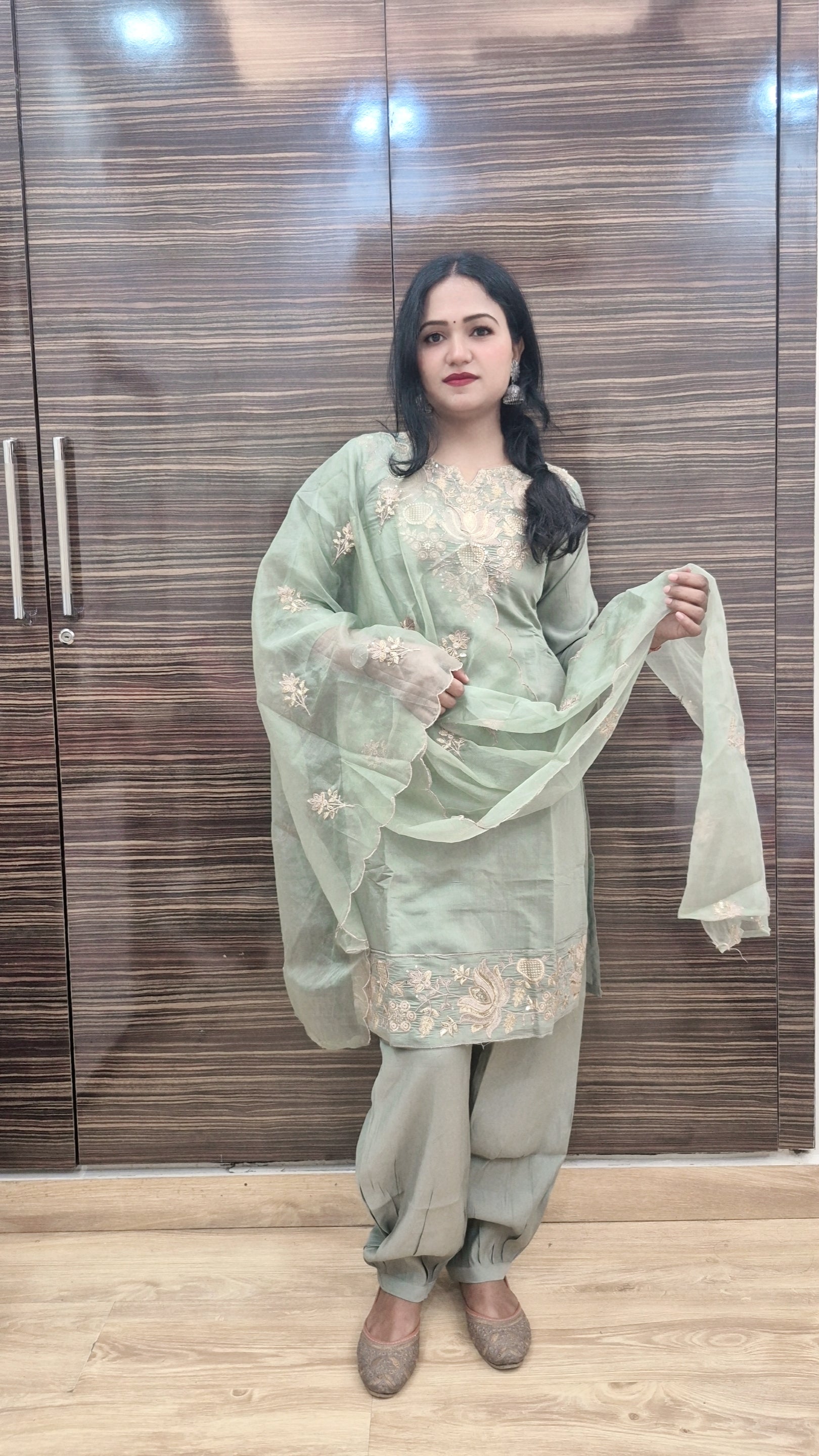 Pakistani Style Kurti with Salwar And Dupatta