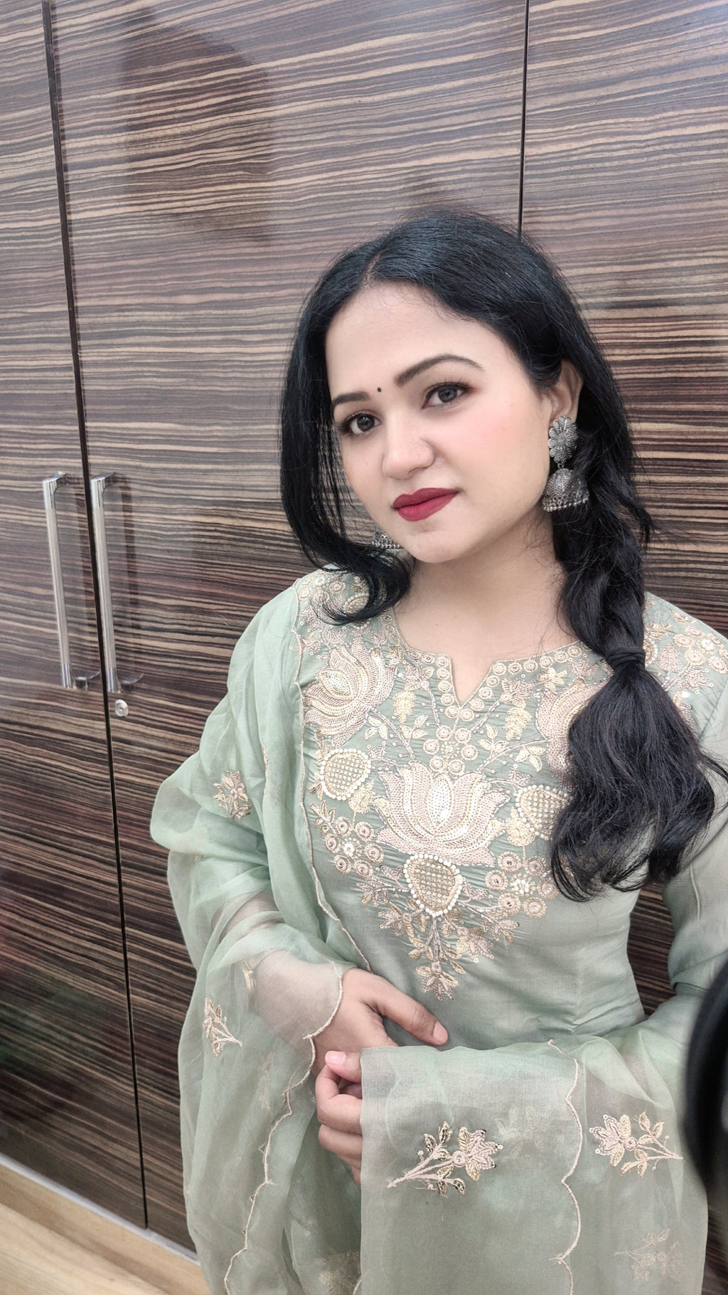 Pakistani Style Kurti with Salwar And Dupatta