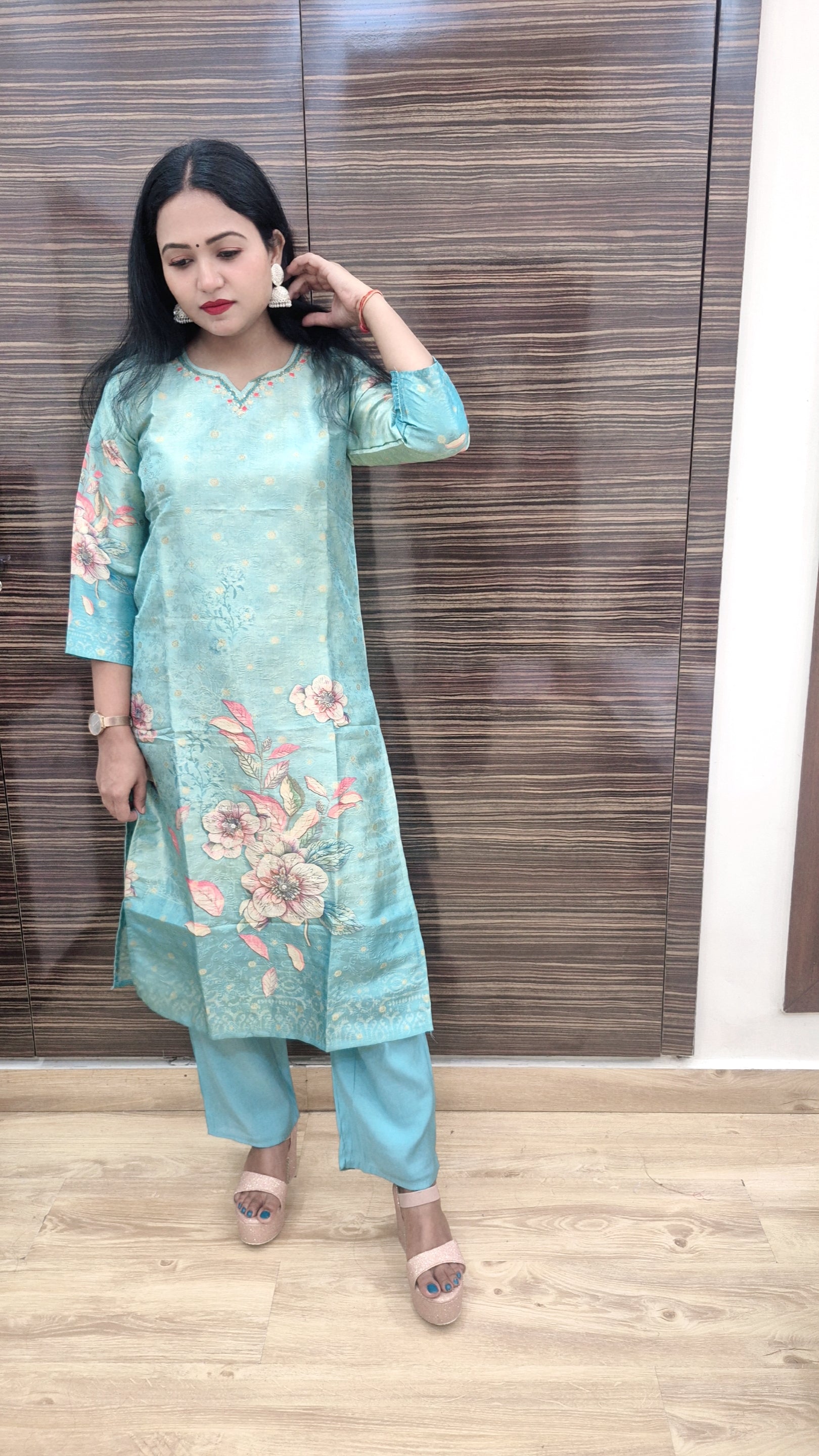 Ethnic Motifs Regular Kurta with Trousers & Dupatta