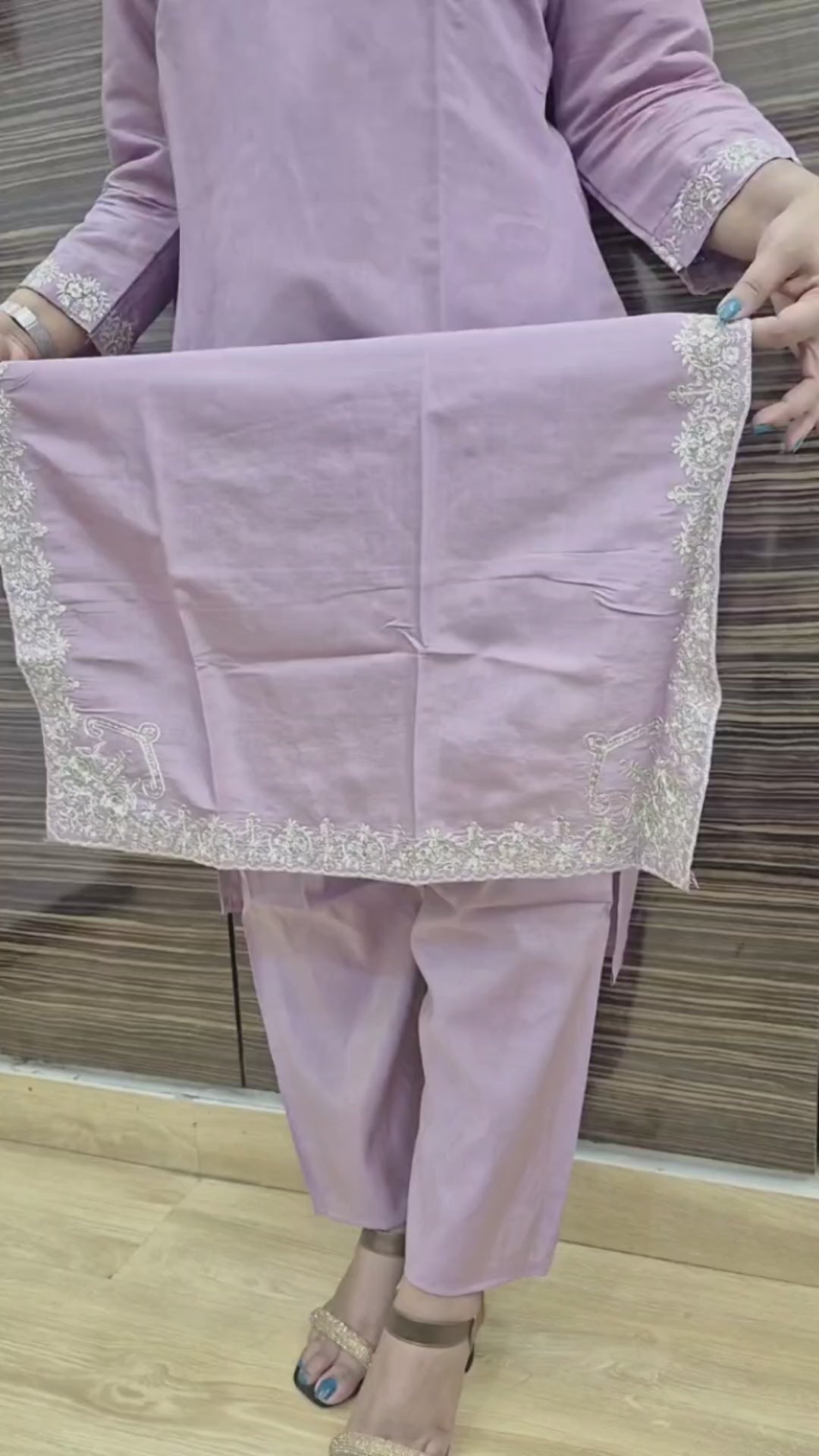 Women Floral Yoke Design Regular Sequinned Kurta with Trousers Dupatta