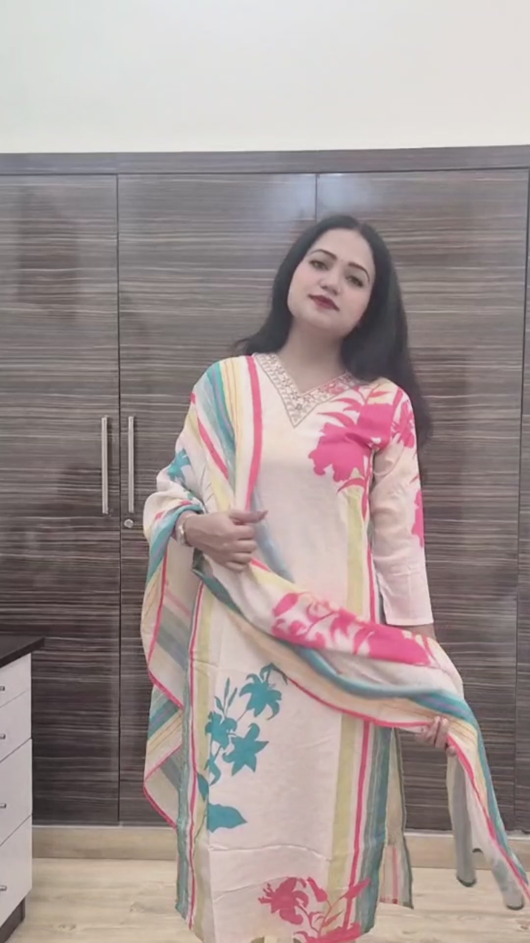 Women Printed Regular Kurta with Trousers & With Dupatta